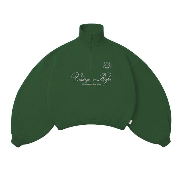 GRASS GREEN HALF-ZIP
