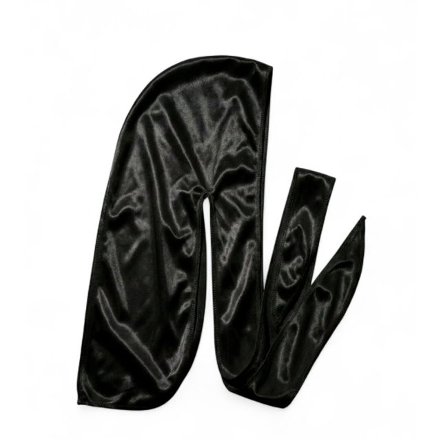 BLACK SILK DURAG