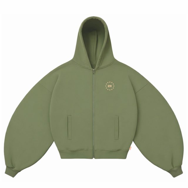 STARS OLIVE ZIP-HOODIE