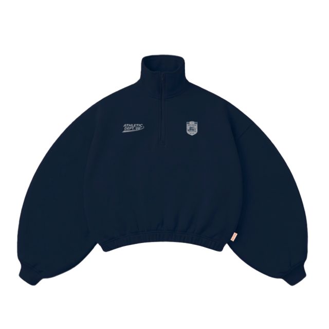 ATHLETIC NAVY BLUE HALF-ZIP
