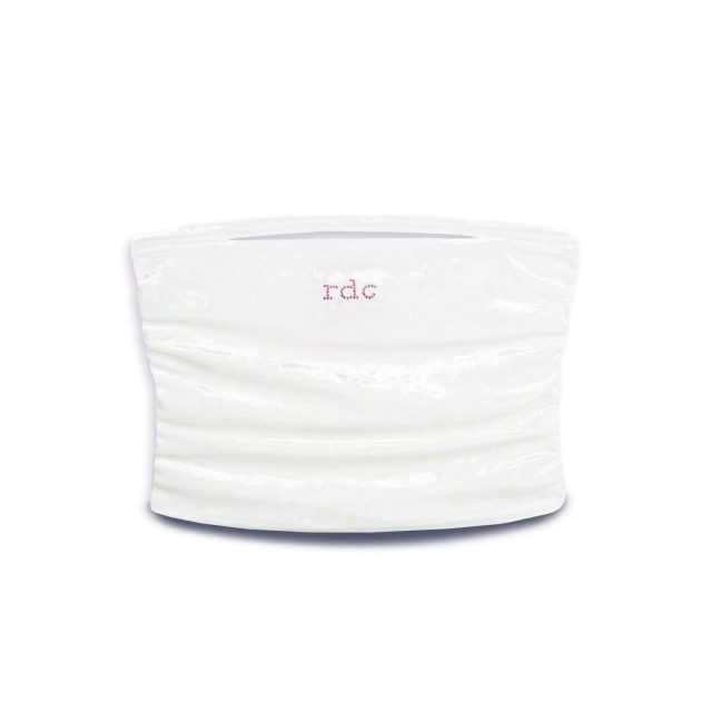 COUTURE VELOUR TOP-BANDEAU WHITE