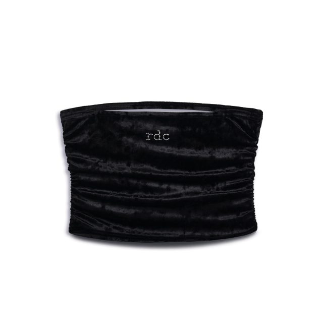 COUTURE VELOUR TOP-BANDEAU BLACK