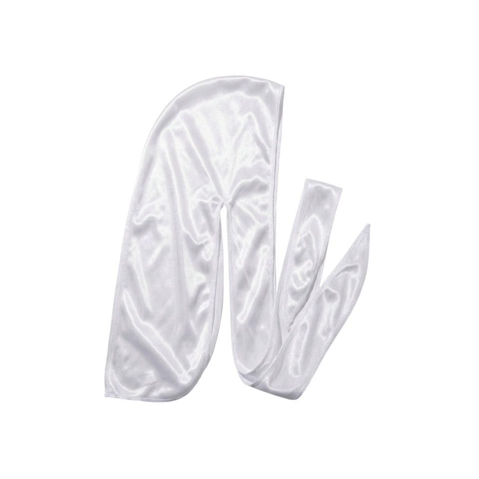 WHITE SILK DURAG