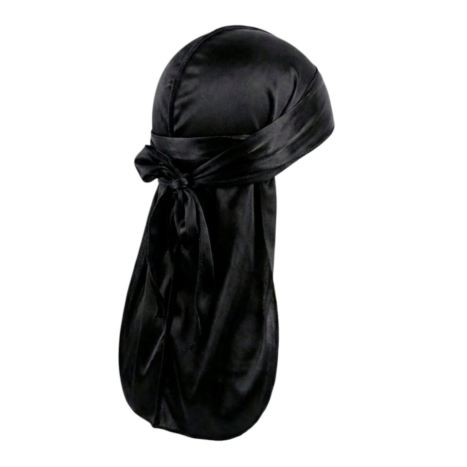 BLACK SILK DURAG