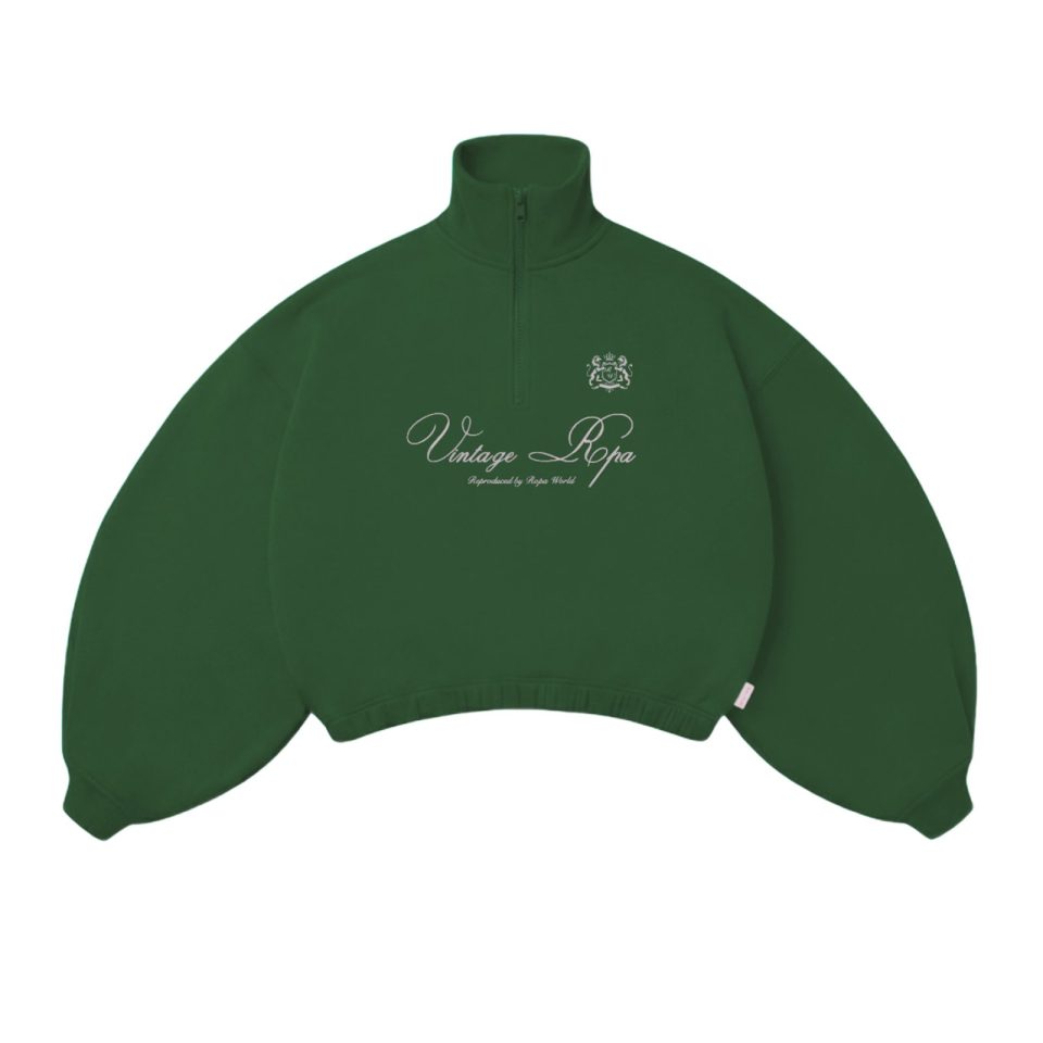 GRASS GREEN HALF-ZIP