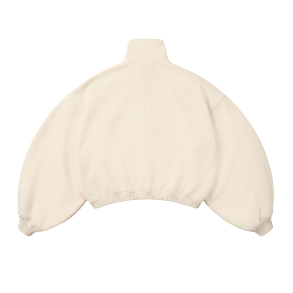 CREAM BEIGE HALF-ZIP