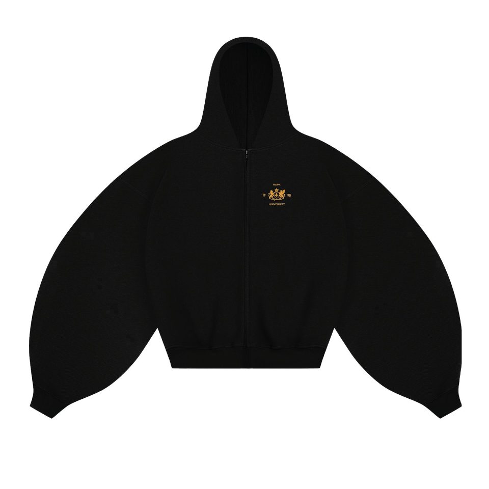 BLACK UNIVERSITY ZIP-HOODIE