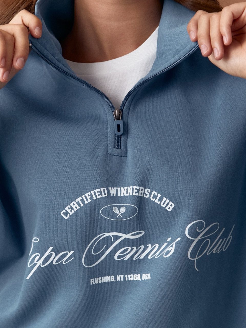 BLUE TENNIS CLUB HALF-ZIP