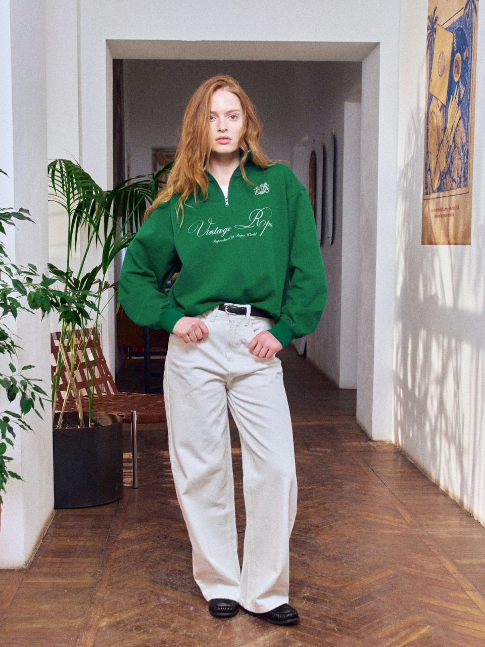 GRASS GREEN HALF-ZIP
