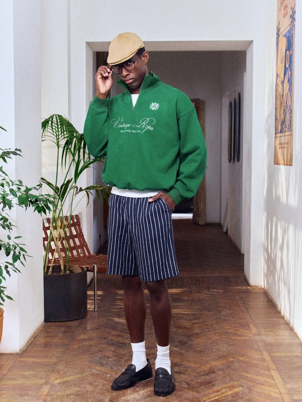 GRASS GREEN HALF-ZIP