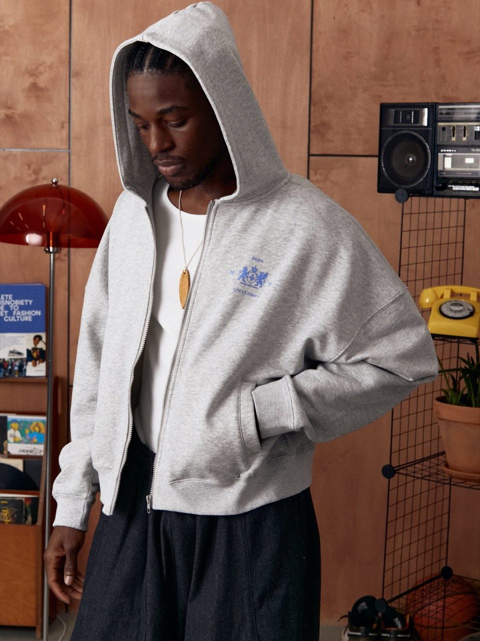 MELANGE UNIVERSITY ZIP-HOODIE