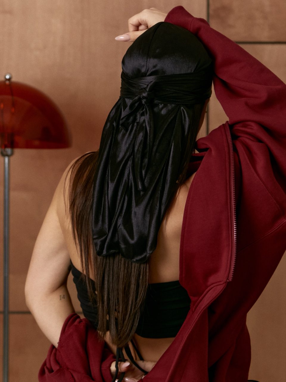 BLACK SILK DURAG