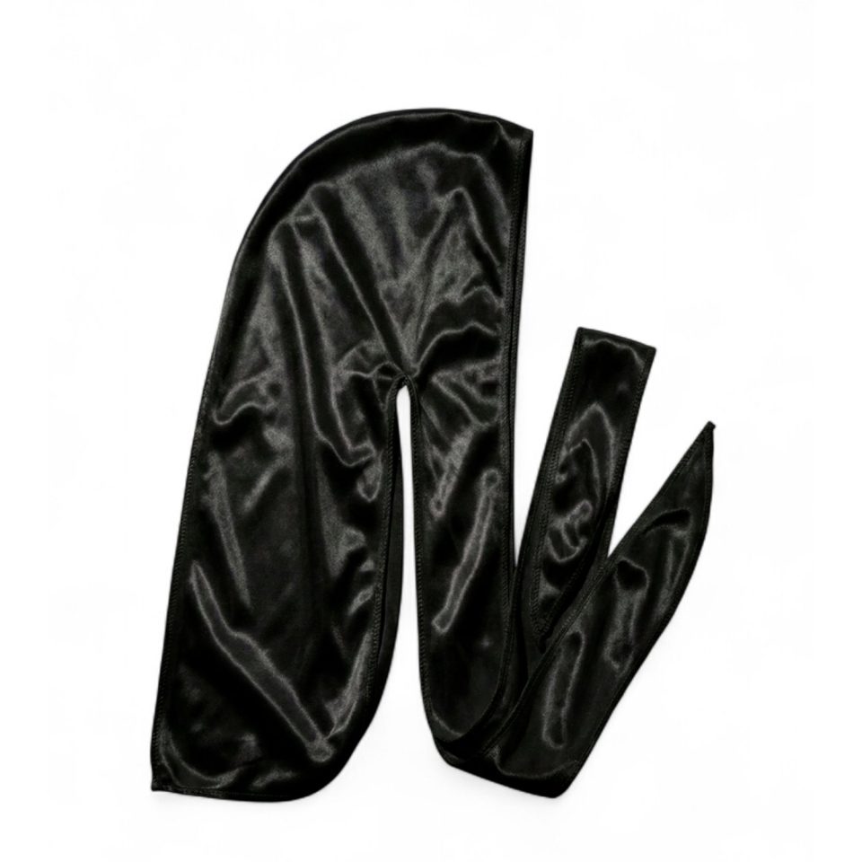 BLACK SILK DURAG