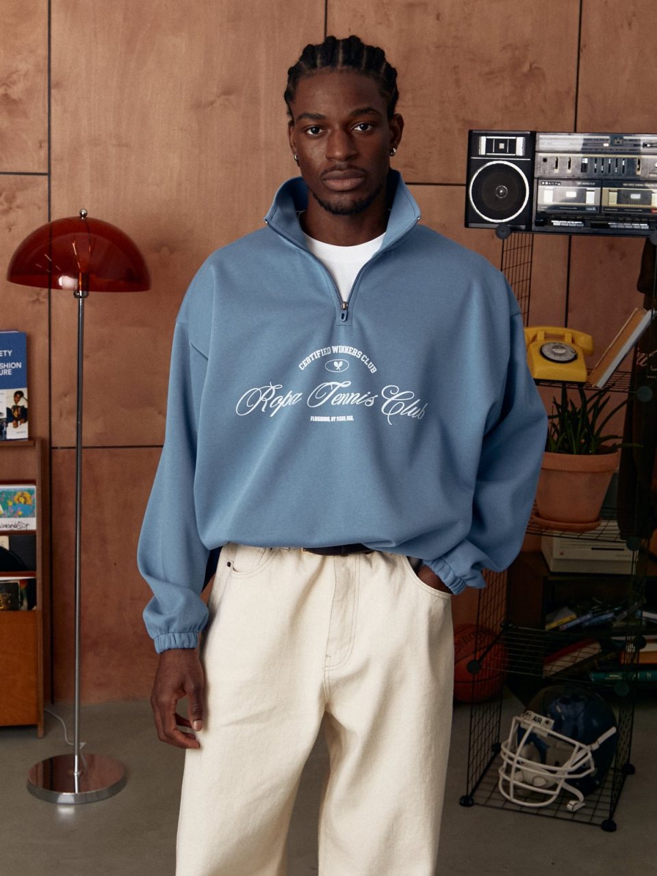 BLUE TENNIS CLUB HALF-ZIP