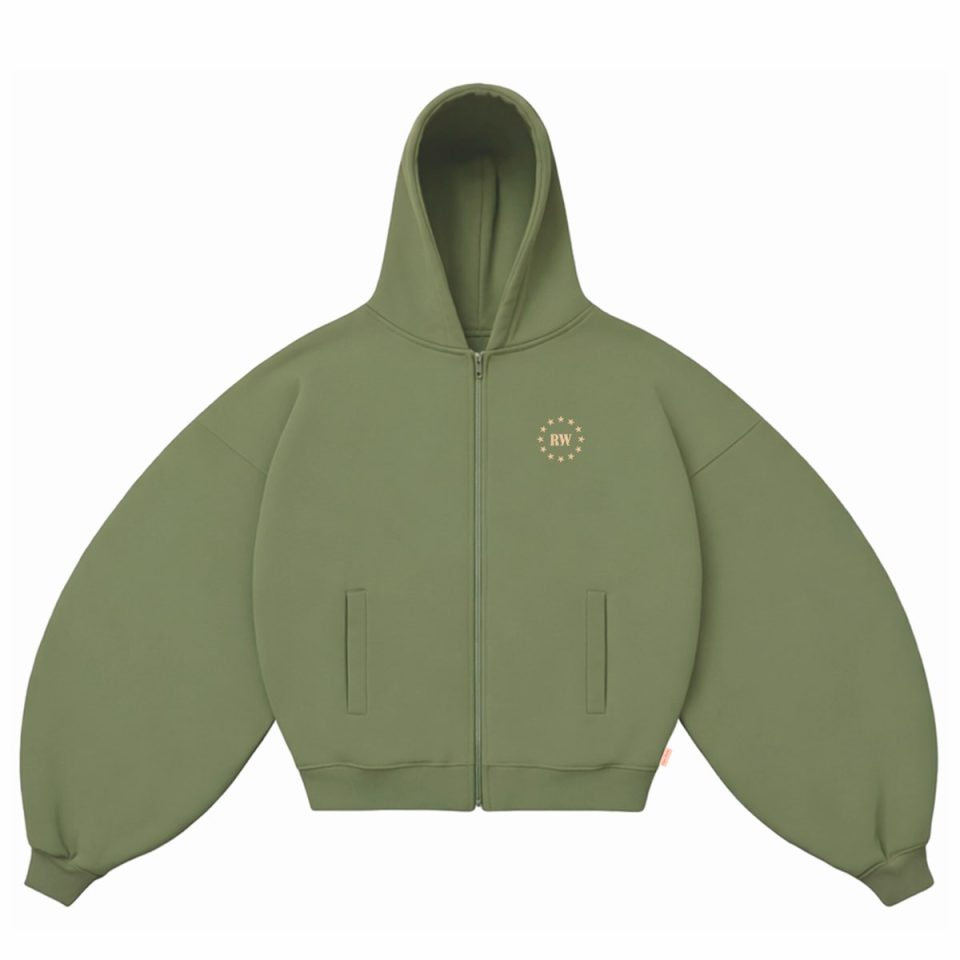 STARS OLIVE ZIP-HOODIE