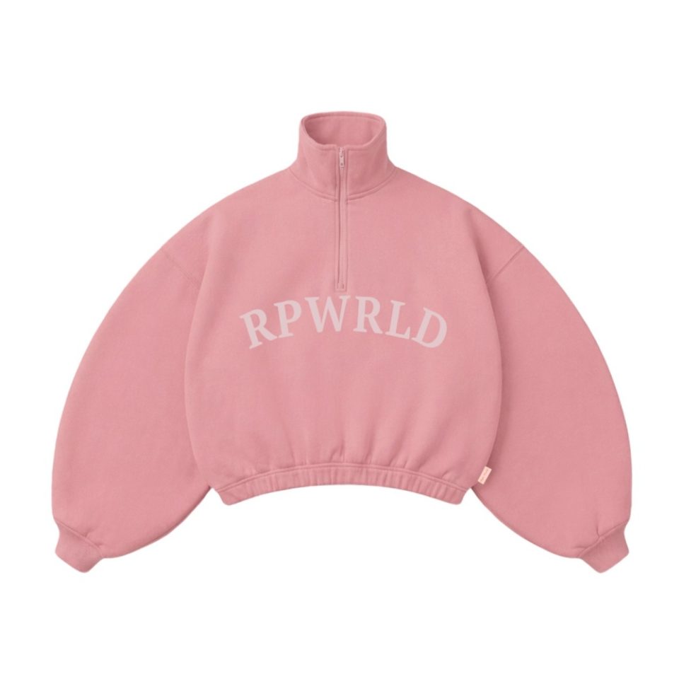 VARSITY PINK HALF-ZIP