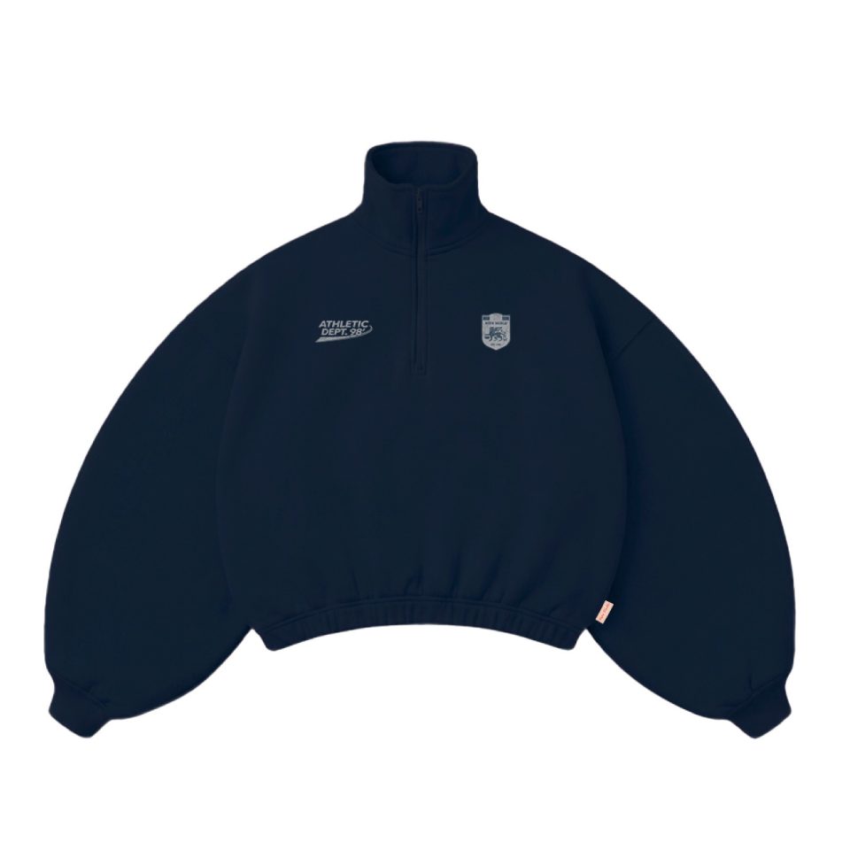 ATHLETIC NAVY BLUE HALF-ZIP