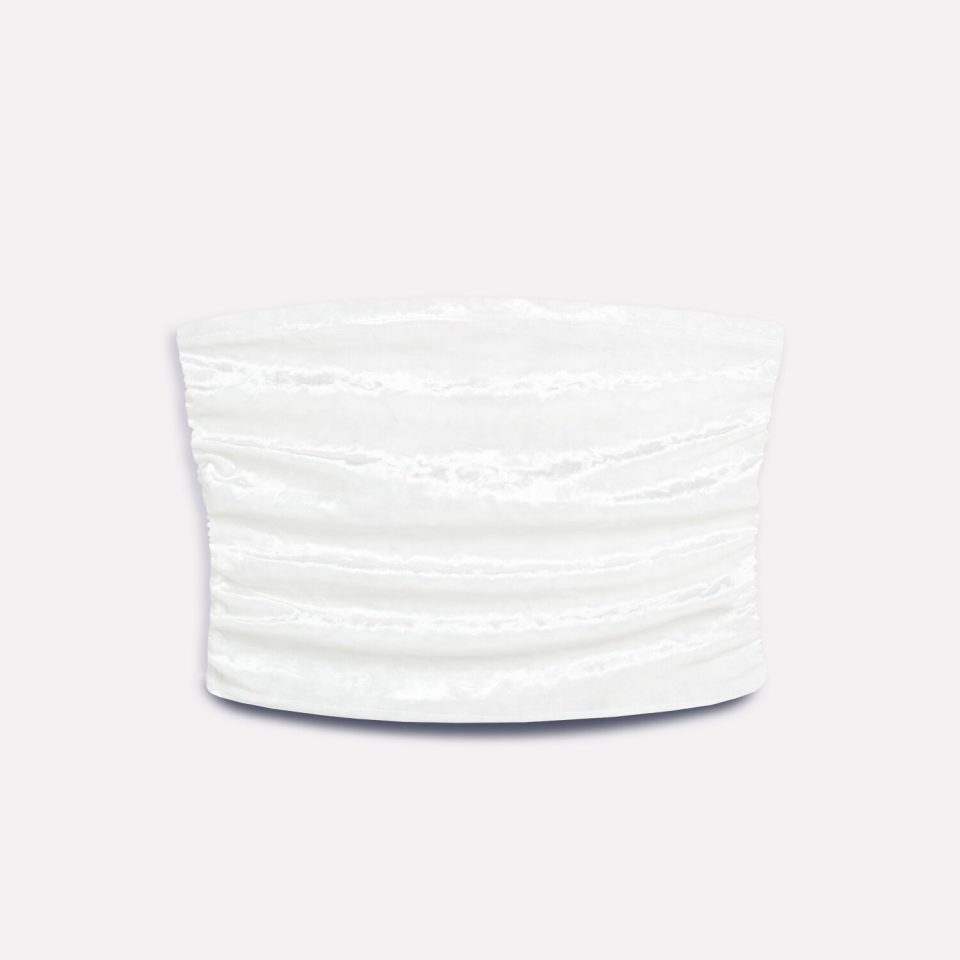 COUTURE VELOUR TOP-BANDEAU WHITE