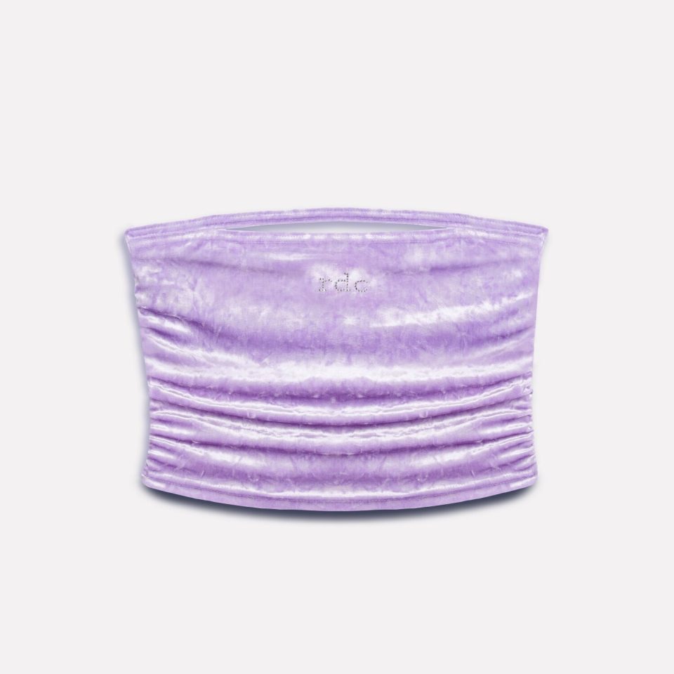 COUTURE VELOUR TOP-BANDEAU PURPLE