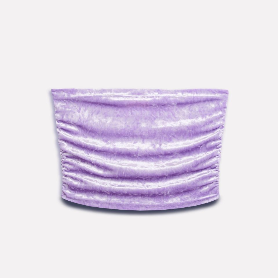 COUTURE VELOUR TOP-BANDEAU PURPLE