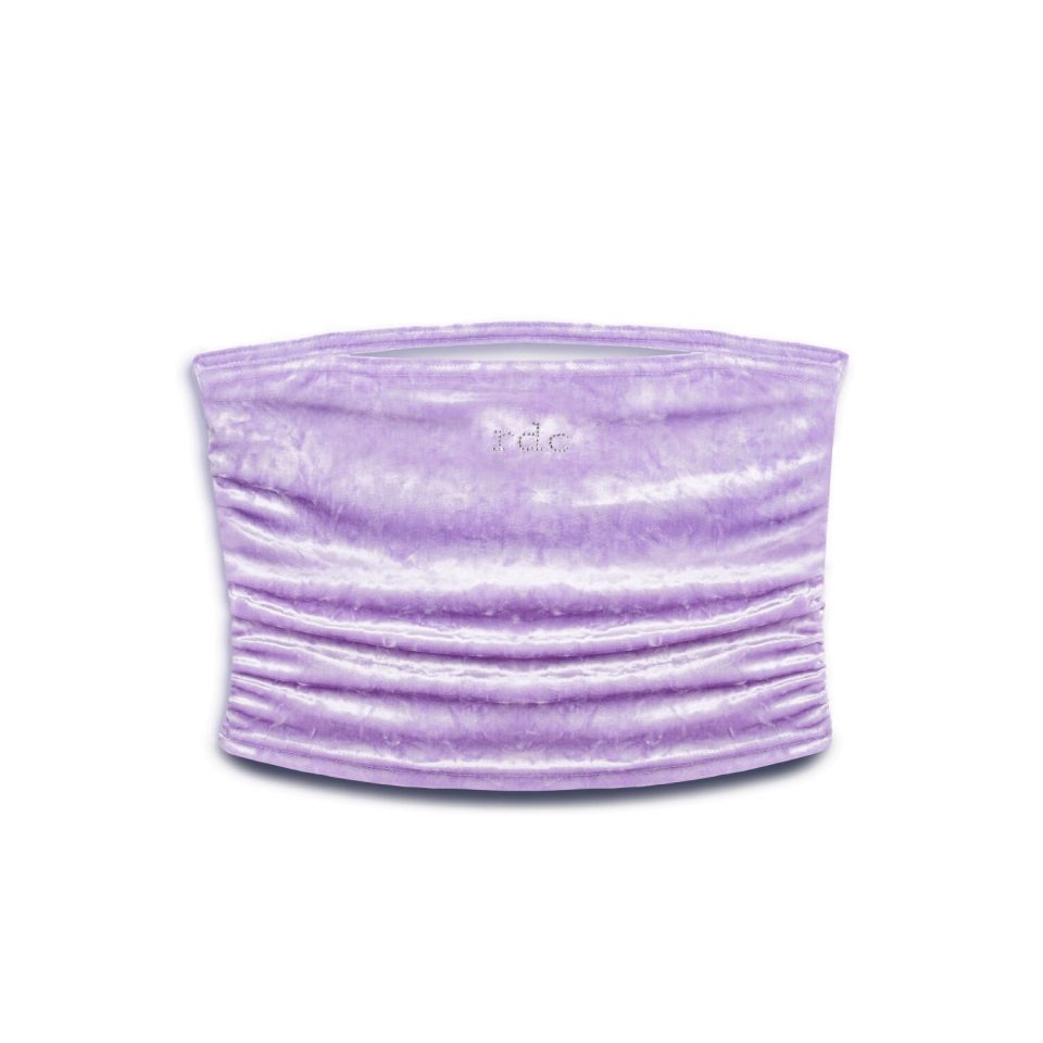 COUTURE VELOUR TOP-BANDEAU PURPLE