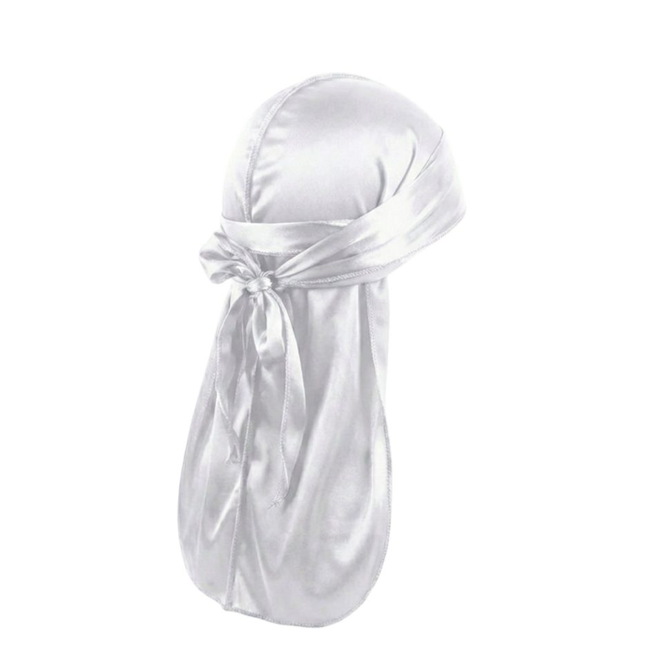 WHITE SILK DURAG